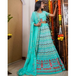 Star Gazing Embroidered Lehenga Set!
